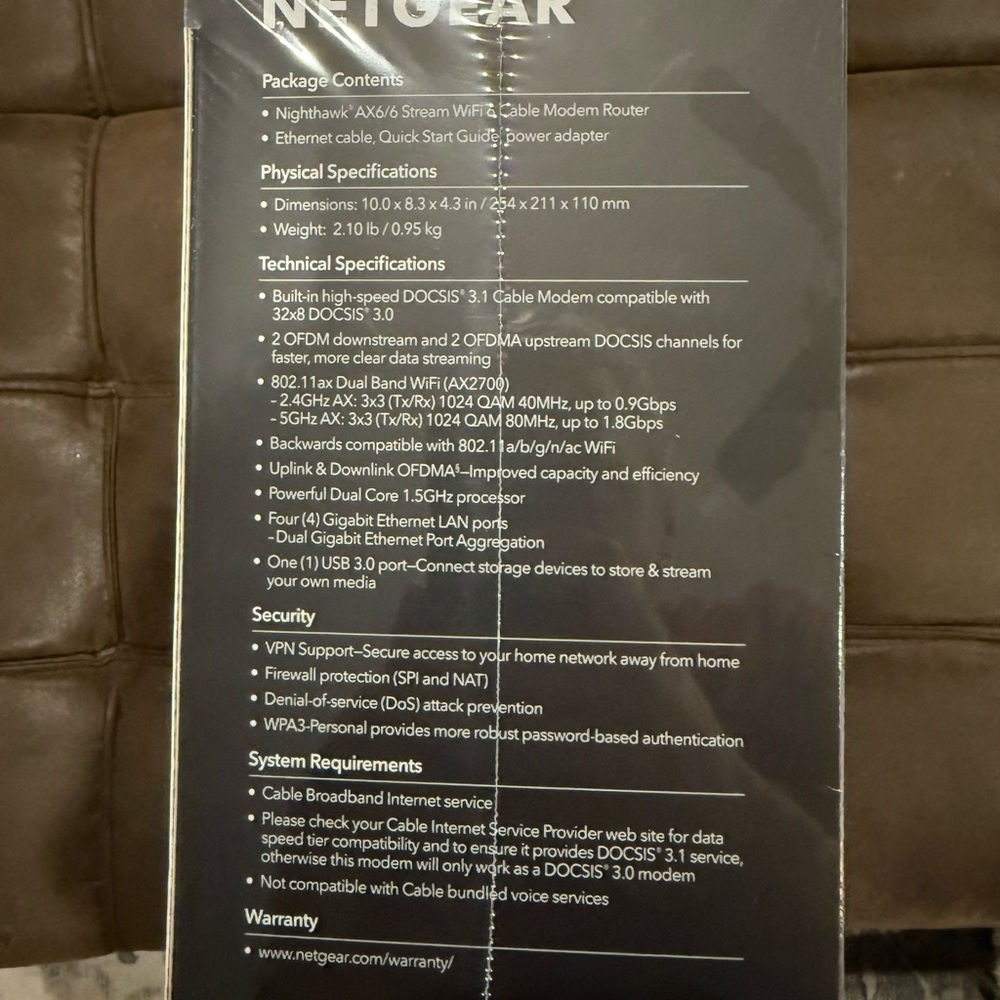 NETGEAR Nighthawk AX6 Black Modem Router - Picture 3 of 5